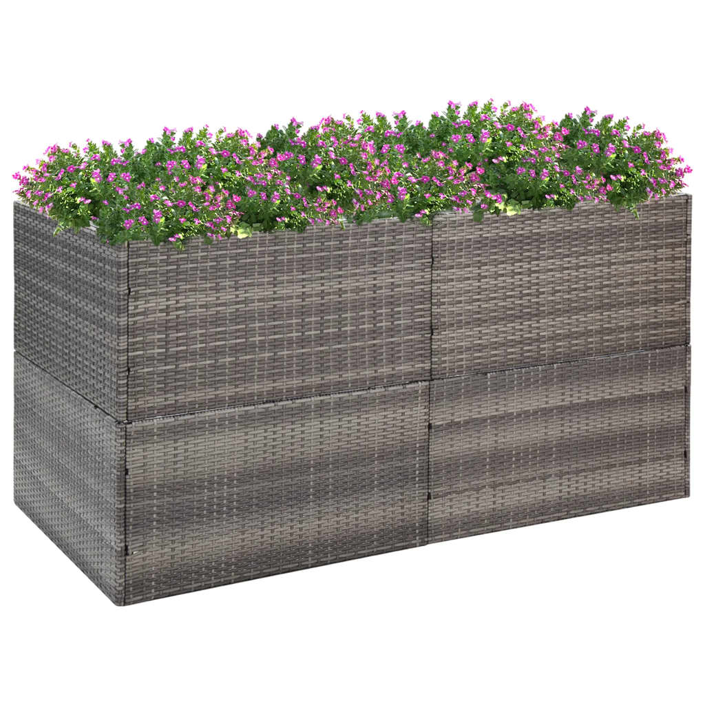 Plantenbak 157x80x80 cm poly rattan grijs