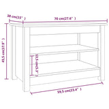 Schoenenbank 70x38x45,5 cm massief grenenhout grijs - AllerleiShop