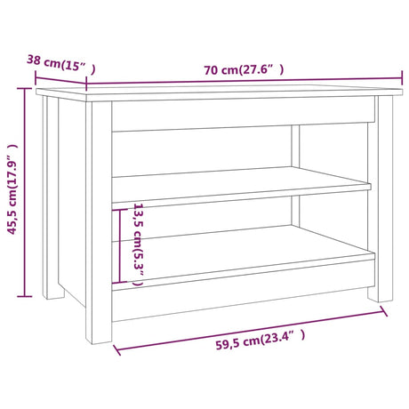 Schoenenbank 70x38x45,5 cm massief grenenhout grijs - AllerleiShop