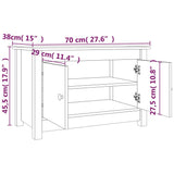 Schoenenkast 70x38x45,5 cm massief grenenhout - AllerleiShop