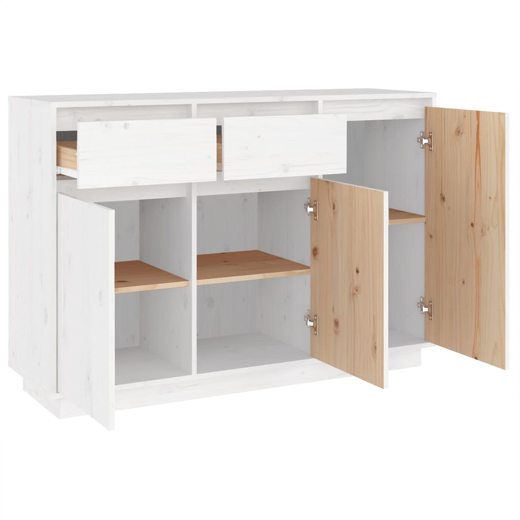 Dressoir 110x34x75 cm massief grenenhout wit - AllerleiShop