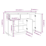 Dressoir 110x34x75 cm massief grenenhout wit - AllerleiShop