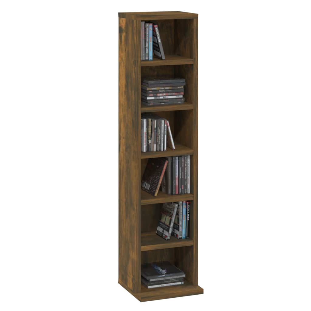 Cd-kast 21x20x88 cm bewerkt hout gerookt eikenkleurig - AllerleiShop