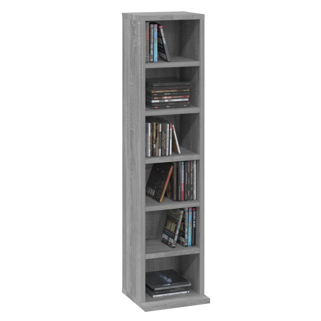 Cd-kast 21x20x88 cm bewerkt hout grijs sonoma eikenkleurig - AllerleiShop