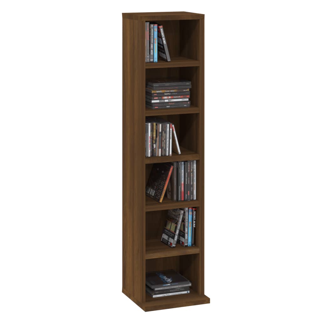 Cd-kast 21x20x88 cm bewerkt hout bruin eikenkleur - AllerleiShop