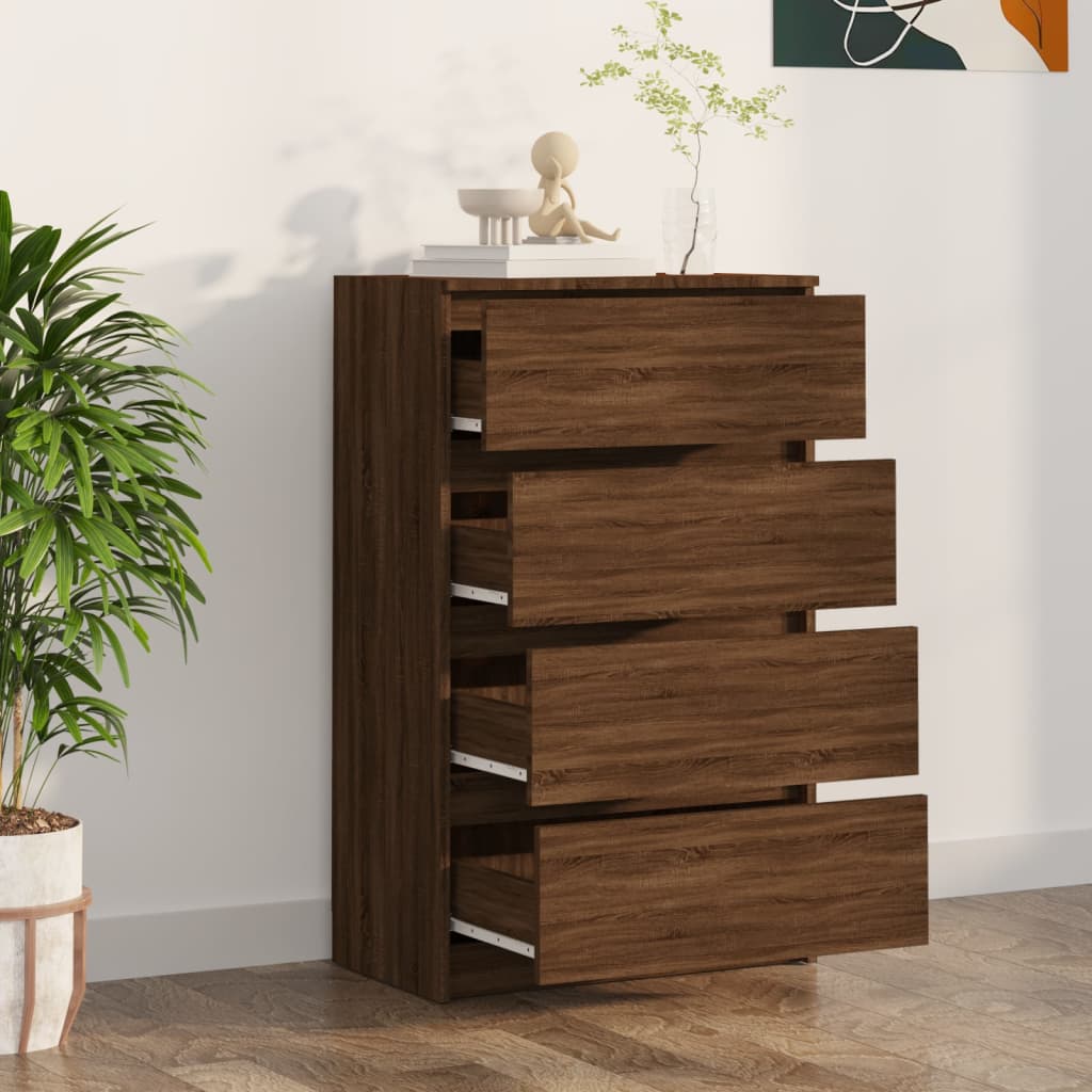 Dressoir 60x35x98,5 cm bewerkt hout bruin eikenkleur - AllerleiShop