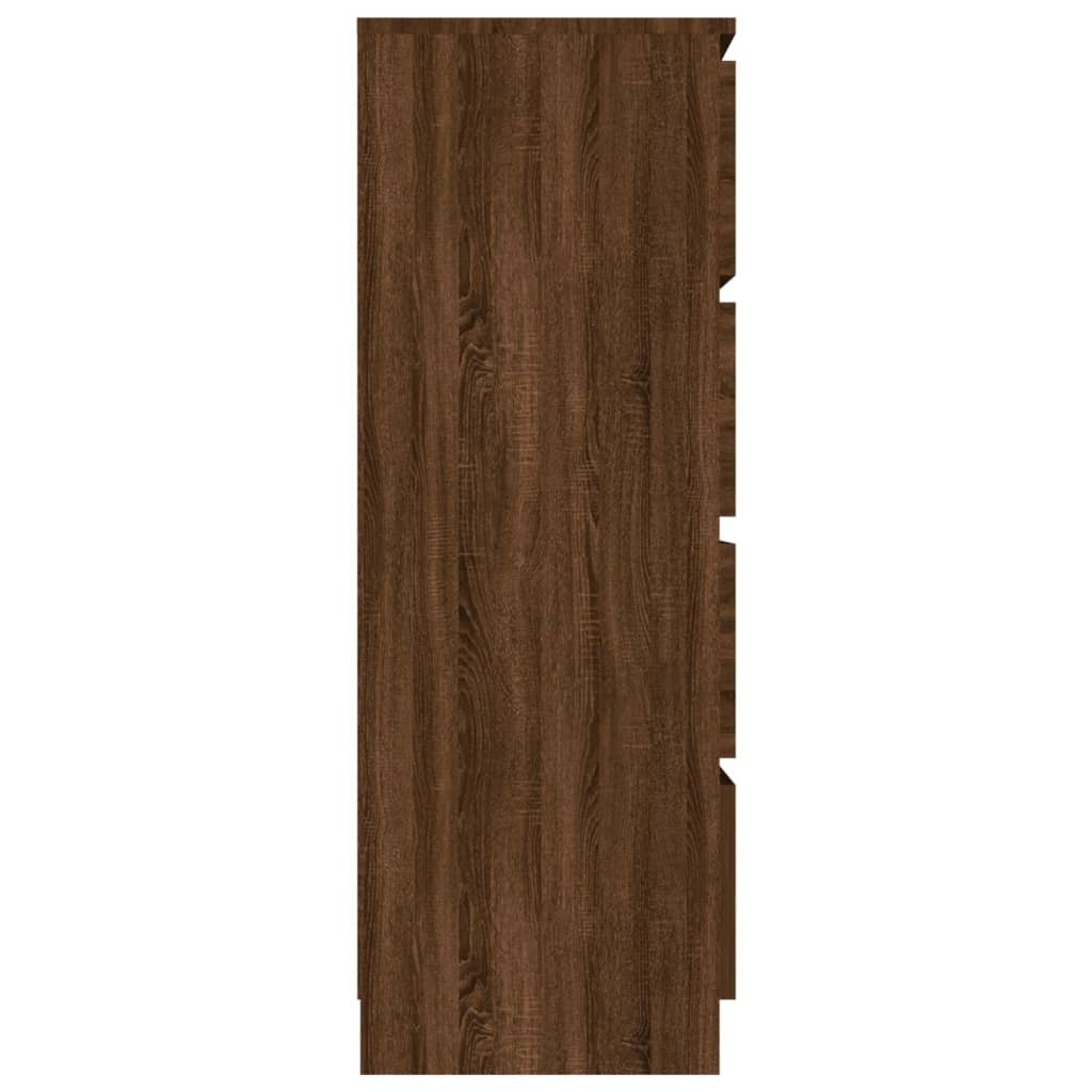 Dressoir 60x35x98,5 cm bewerkt hout bruin eikenkleur - AllerleiShop