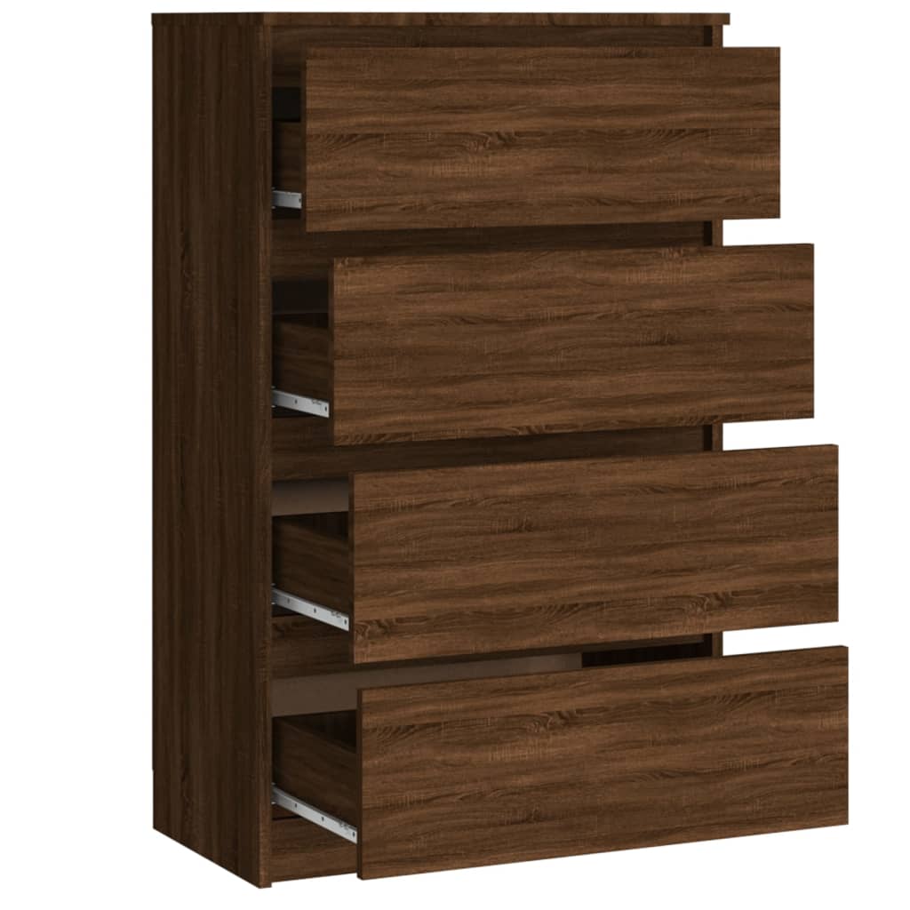 Dressoir 60x35x98,5 cm bewerkt hout bruin eikenkleur - AllerleiShop