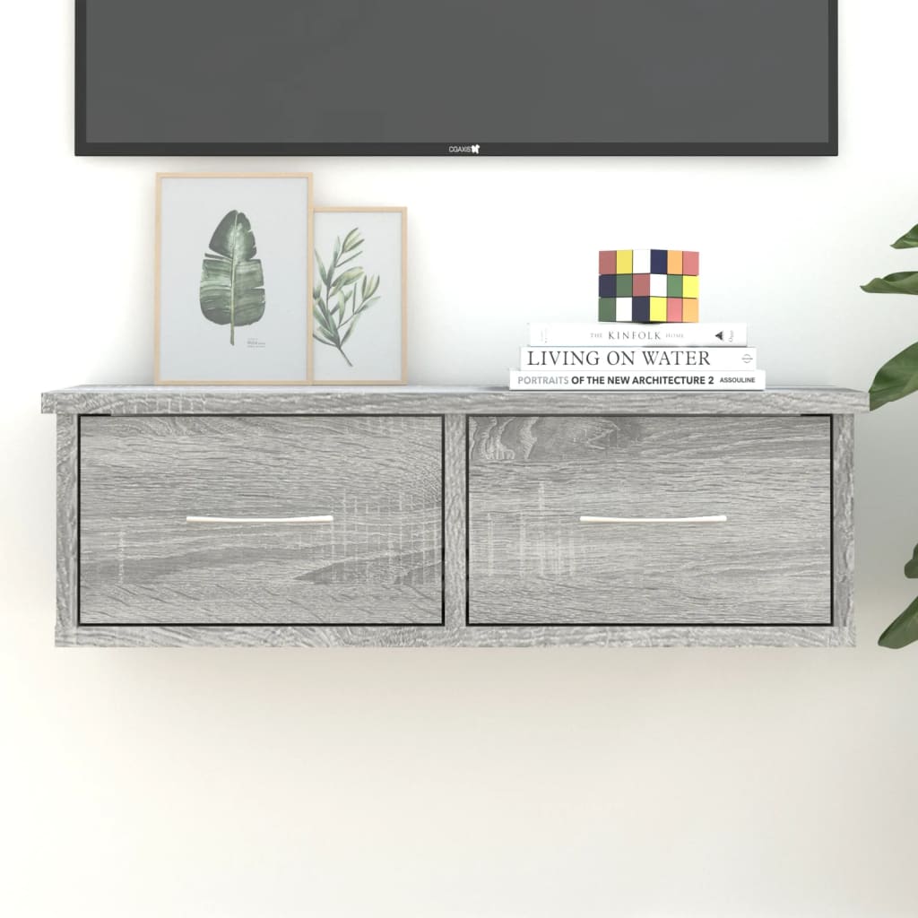 Tv-wandmeubel 60x26x18,5 cm bewerkt hout grijs sonoma eiken - AllerleiShop