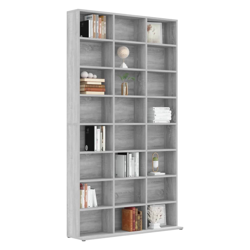 Cd-kast 102x23x177,5 cm bewerkt hout grijs sonoma eikenkleurig - AllerleiShop