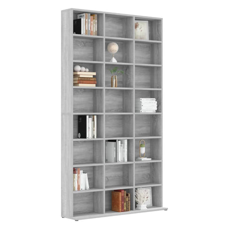 Cd-kast 102x23x177,5 cm bewerkt hout grijs sonoma eikenkleurig - AllerleiShop