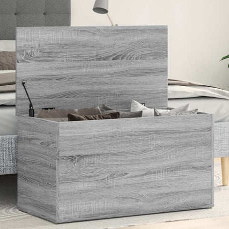 Opbergkist 84x42x46 cm bewerkt hout grijs sonoma eikenkleurig - AllerleiShop