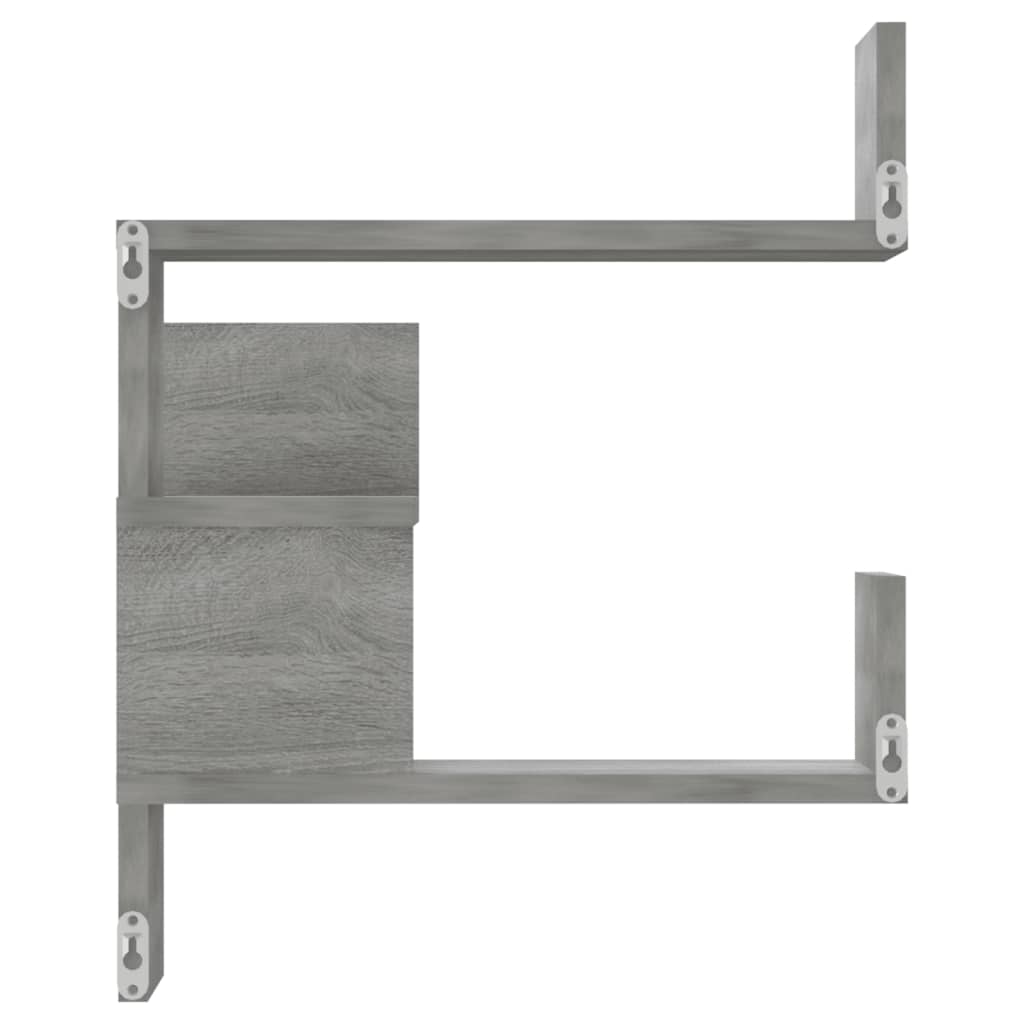 Hoekwandschappen 2 st 40x40x50 cm bewerkt hout grijs sonoma - AllerleiShop