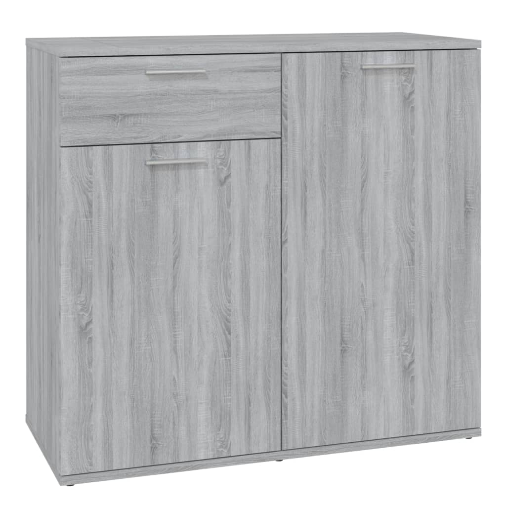 Dressoir 80x36x75 cm bewerkt hout grijs sonoma eikenkleurig - AllerleiShop