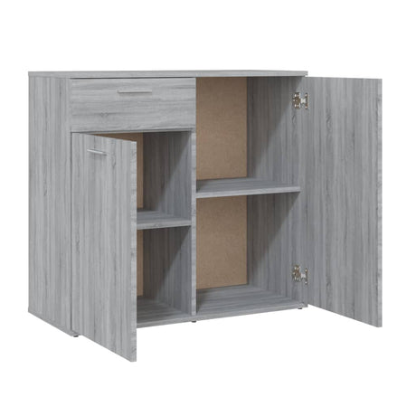 Dressoir 80x36x75 cm bewerkt hout grijs sonoma eikenkleurig - AllerleiShop