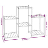 Bloemenstandaard 83x25x60 cm ijzer zwart - AllerleiShop