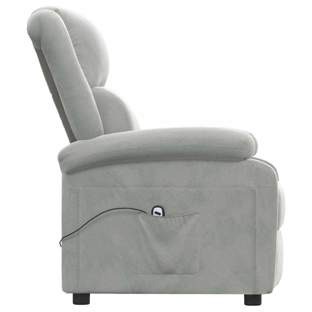 Fauteuil elektrisch verstelbaar stof lichtgrijs