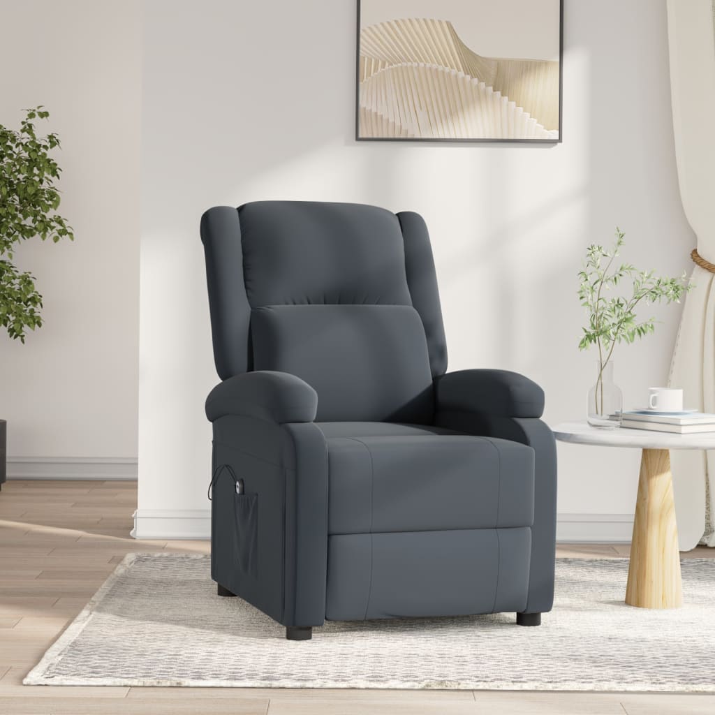 Fauteuil elektrisch verstelbaar stof donkergrijs