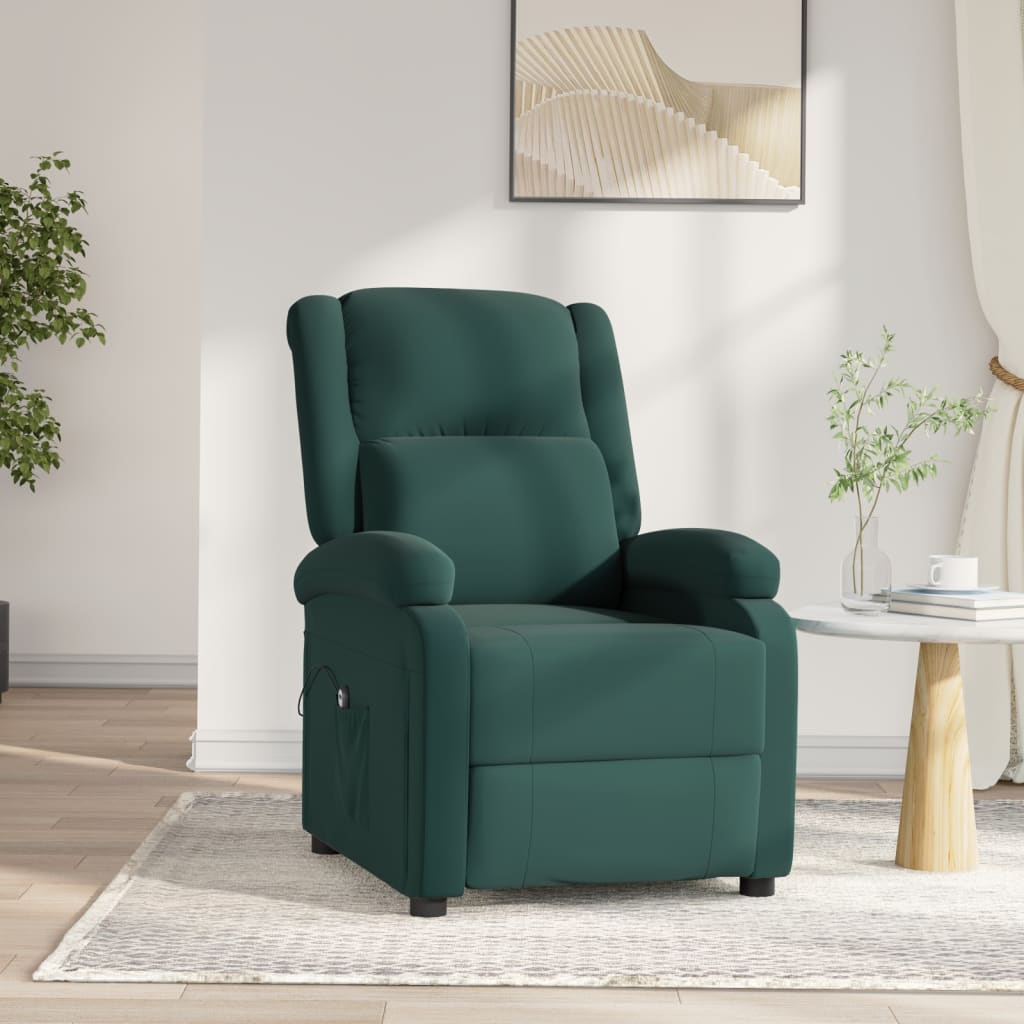 Fauteuil verstelbaar elektrisch stof donkergroen
