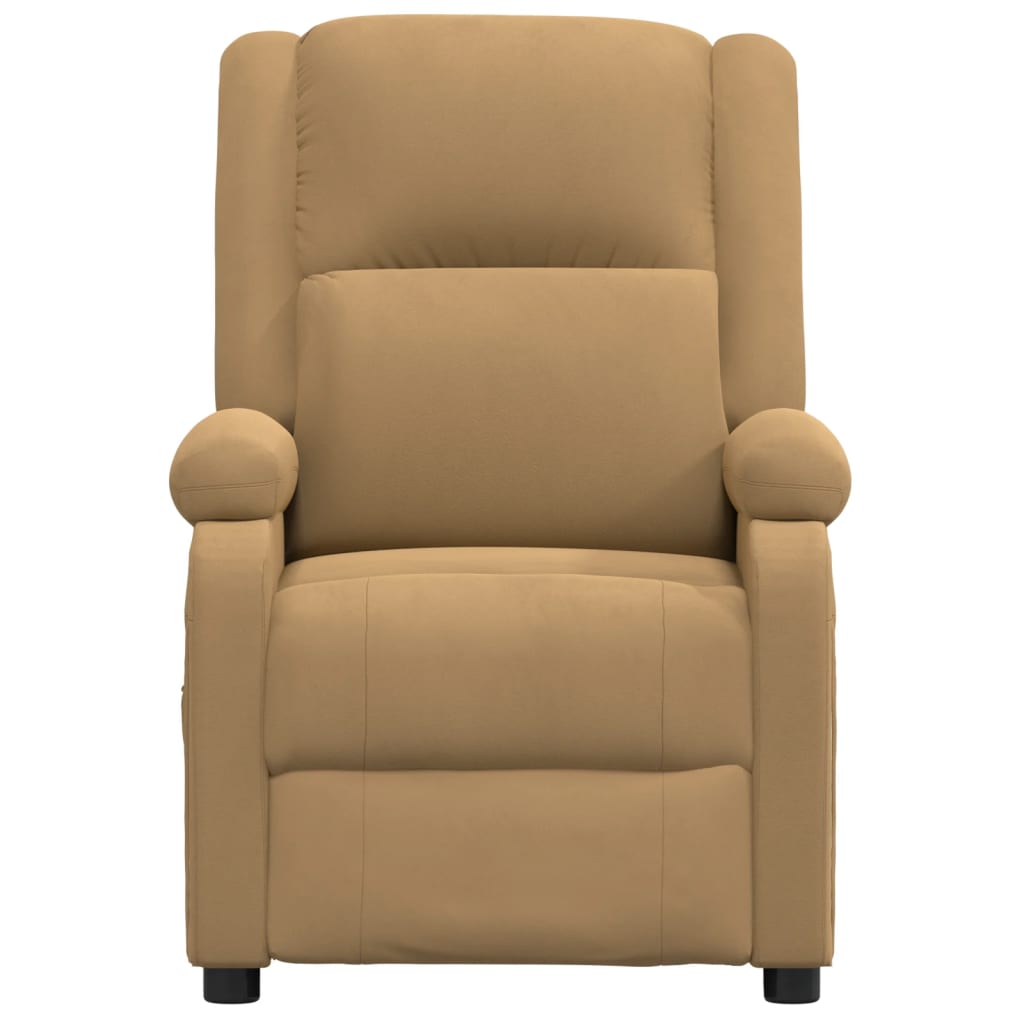 Fauteuil verstelbaar elektrisch stof bruin