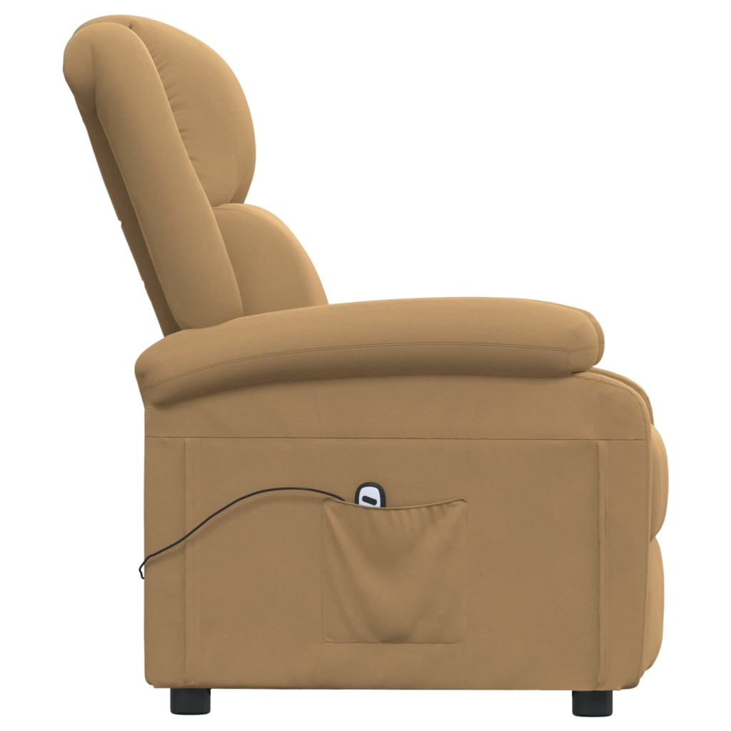 Fauteuil verstelbaar elektrisch stof bruin