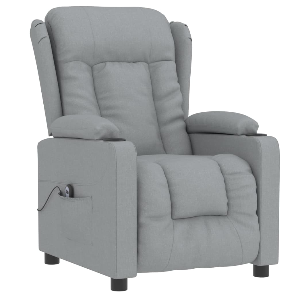 Fauteuil elektrisch verstelbaar stof lichtgrijs