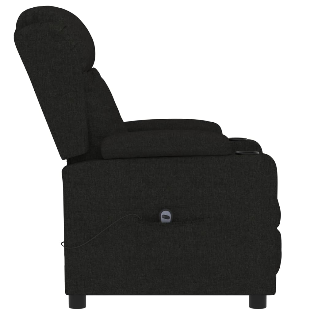 Fauteuil verstelbaar elektrisch stof zwart
