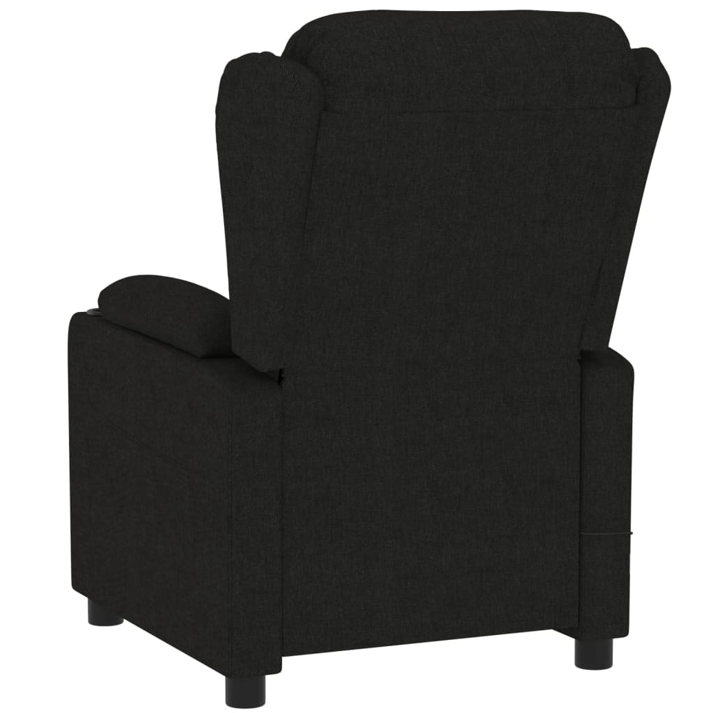 Fauteuil verstelbaar elektrisch stof zwart
