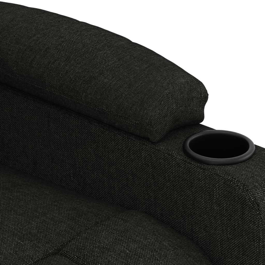 Fauteuil verstelbaar elektrisch stof zwart
