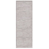 Schoenenkast 59x17x169 cm bewerkt hout betongrijs - AllerleiShop