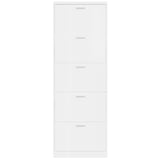 Schoenenkast 59x17x169 cm bewerkt hout hoogglans wit - AllerleiShop