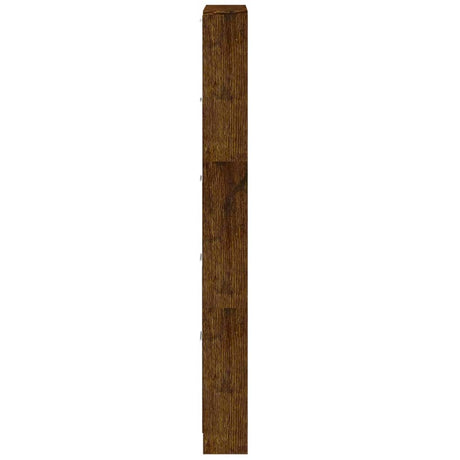 Schoenenkast 59x17x169 cm bewerkt hout gerookt eikenkleurig - AllerleiShop