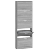 Schoenenkast 59x17x169 cm bewerkt hout grijs sonoma eikenkleur - AllerleiShop