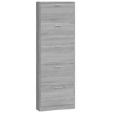 Schoenenkast 59x17x169 cm bewerkt hout grijs sonoma eikenkleur - AllerleiShop