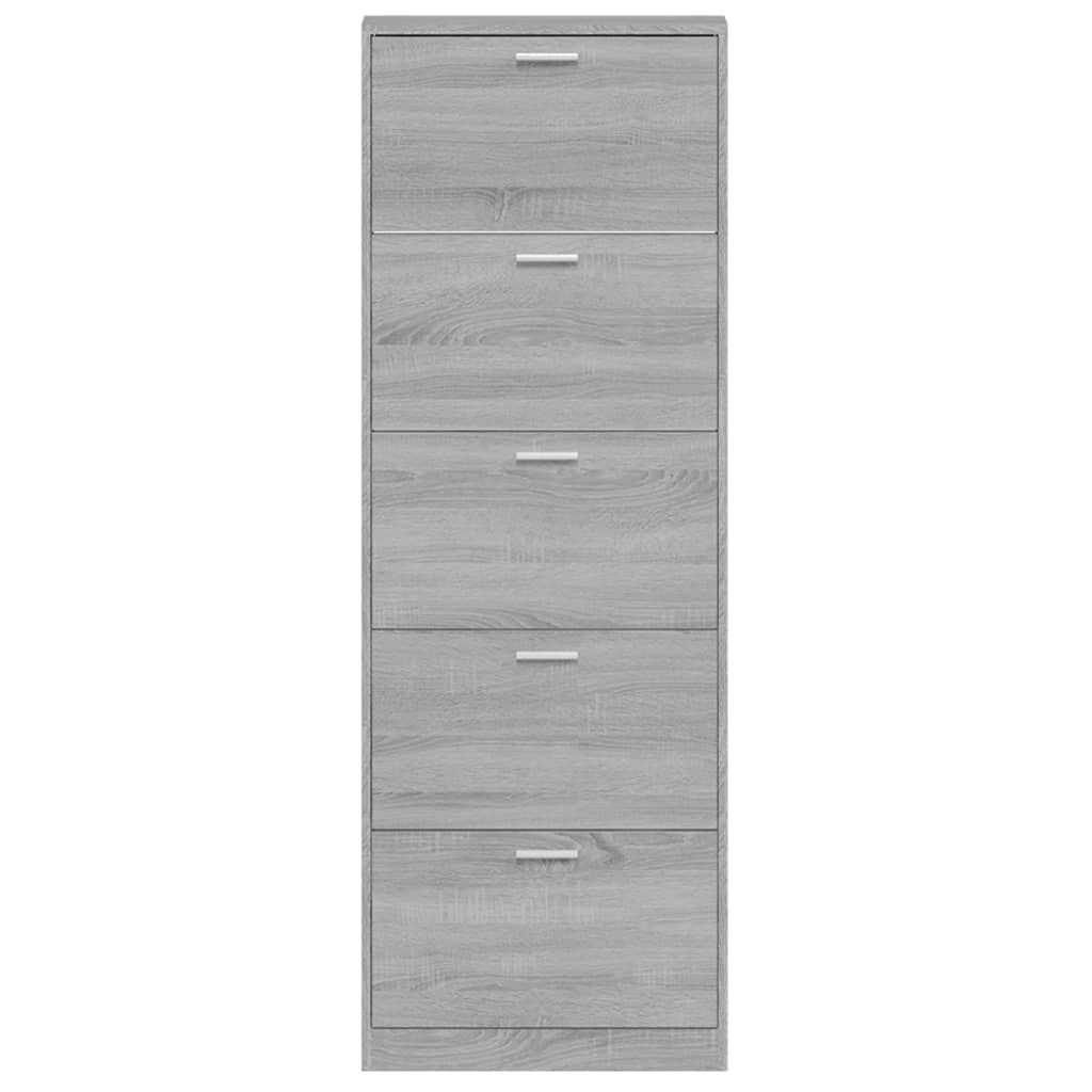 Schoenenkast 59x17x169 cm bewerkt hout grijs sonoma eikenkleur - AllerleiShop