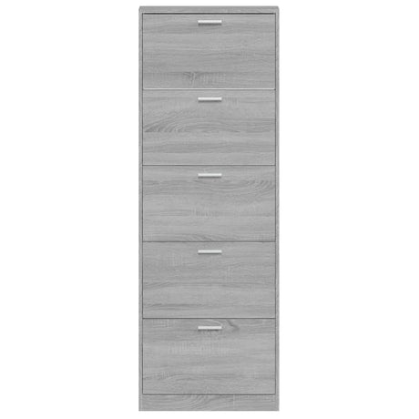 Schoenenkast 59x17x169 cm bewerkt hout grijs sonoma eikenkleur - AllerleiShop