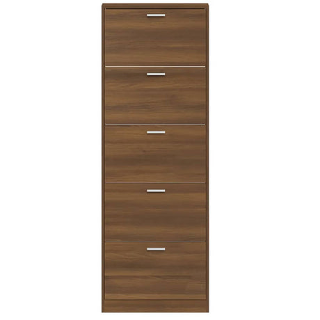 Schoenenkast 59x17x169 cm bewerkt hout bruin eikenkleur - AllerleiShop