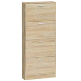 Schoenenkast 59x17x150 cm bewerkt hout eikenkleurig - AllerleiShop