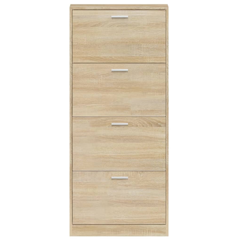 Schoenenkast 59x17x150 cm bewerkt hout eikenkleurig - AllerleiShop