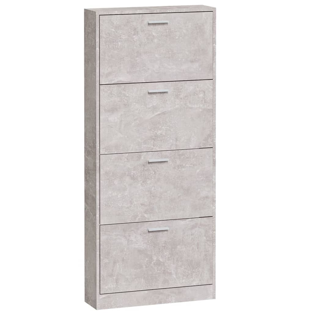 Schoenenkast 59x17x150 cm bewerkt hout betongrijs - AllerleiShop