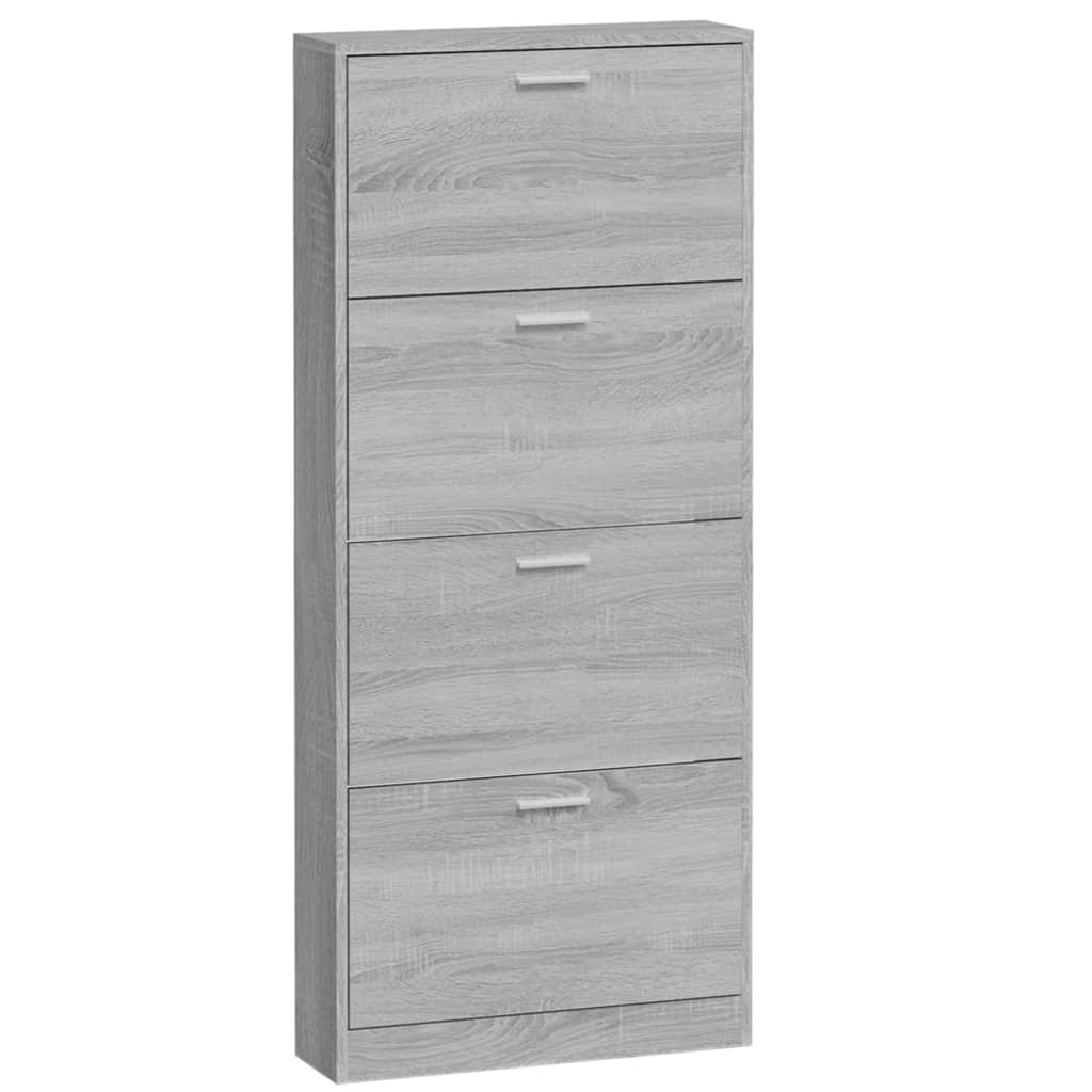 Schoenenkast 59x17x150 cm bewerkt hout grijs sonoma - AllerleiShop