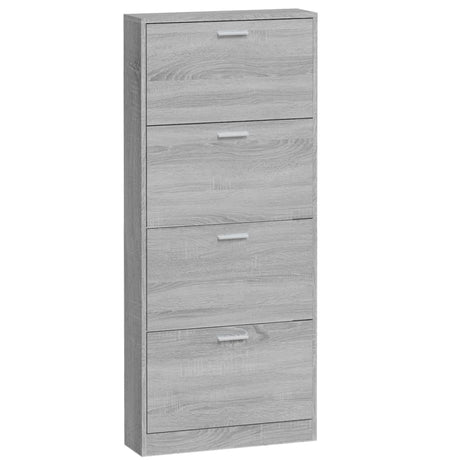 Schoenenkast 59x17x150 cm bewerkt hout grijs sonoma - AllerleiShop