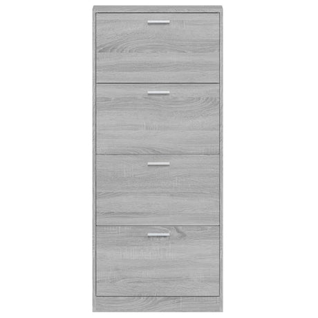 Schoenenkast 59x17x150 cm bewerkt hout grijs sonoma - AllerleiShop