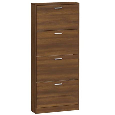 Schoenenkast 59x17x150 cm bewerkt hout bruin eikenkleur - AllerleiShop