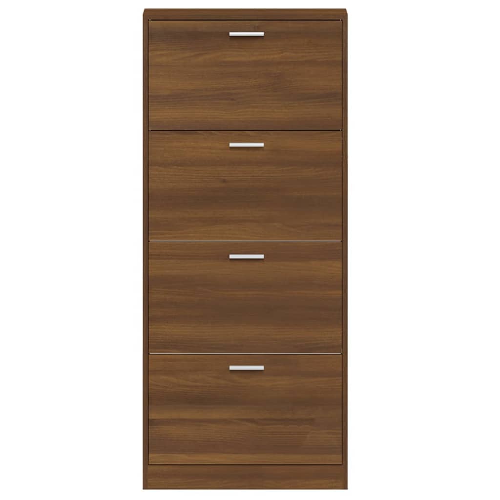 Schoenenkast 59x17x150 cm bewerkt hout bruin eikenkleur - AllerleiShop