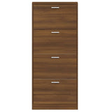 Schoenenkast 59x17x150 cm bewerkt hout bruin eikenkleur - AllerleiShop