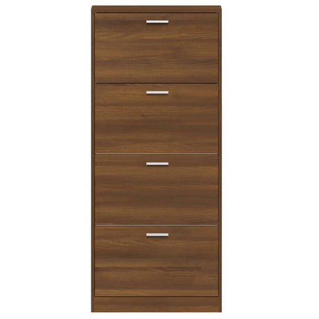 Schoenenkast 59x17x150 cm bewerkt hout bruin eikenkleur - AllerleiShop