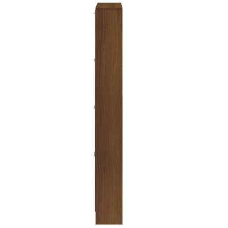 Schoenenkast 59x17x150 cm bewerkt hout bruin eikenkleur - AllerleiShop