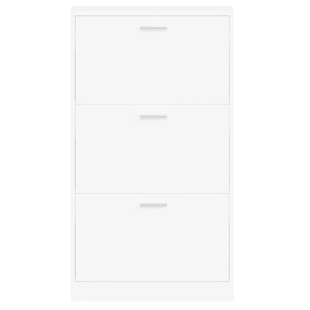 Schoenenkast 59x17x108 cm bewerkt hout wit - AllerleiShop