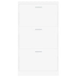 Schoenenkast 59x17x108 cm bewerkt hout wit - AllerleiShop